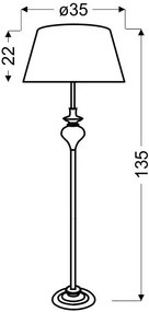 Czarna lampa stojąca z dekoracyjną stalową podstawą - V165-Dusali