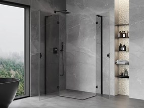 Mexen Mist-H L Duo kabina prysznicowa uchylna lewa 100 x 75 cm, transparent, czarna - 8A5L-100L-075P-70-00