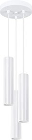 Lampa Wisząca Minimalistyczny Karbon, Aluminium - 3 Źródło - L.19.5 X H.108 Cm - Biały