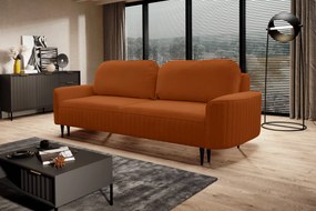 Masseno Sofa FILO z funkcją spania i pojemnikiem na pościel, Rozkładana sofa - Miedziany, VELLUTO 33