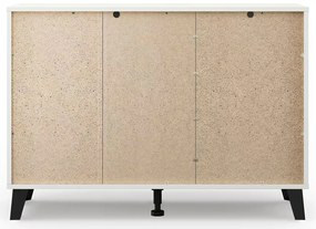 Skandynawska komoda z szafką i szufladami biały + dąb artisan L9-N52