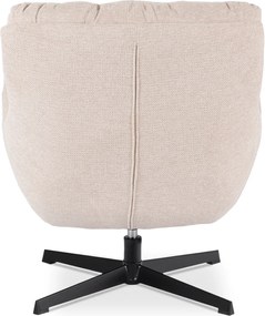 Fotel Wypoczynkowy Obrotowy REAL do Salonu Kremowy Nowoczesny