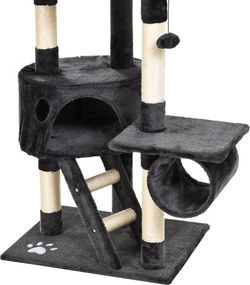 Drapak dla kota drzewko domek szary pawhut