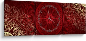 Obraz - Złote mandale (z zegarem) (90x30 cm)