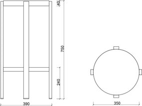 Żółty stalowy hoker (wysokość siedziska 75 cm) Doon – noo.ma