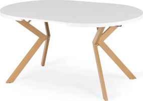 Stół Okrągły Rozkładany LUKAS 100-250 cm Biały/Dąb Skandynawski