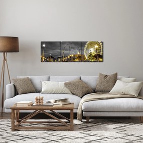 Obraz diabelskiego młyna o zmierzchu (z zegarem) (90x30 cm)