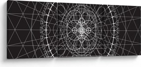 Obraz - Abstrakcja zegara (z zegarem) (90x30 cm)