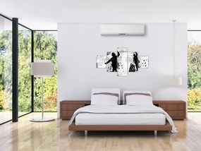 Obraz - Sztuka uliczna - zamieszanie (125x70 cm)