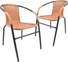 Zestaw krzeseł ogrodowych, szary/naturalny, 2szt