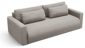 Jasnoszara aksamitna rozkładana sofa ze schowkiem 238 cm Belfast – Cosmopolitan Design