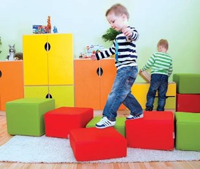Piankowa pufa przedszkolna Kiddo kwadrat, wysokość 15 cm