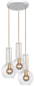 Biało-złota druciana lampa wisząca loft W6-K38