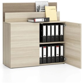 Dodatkowa szafka do biurka LAYERS, krótka, dąb naturalny / dąb bejcowany