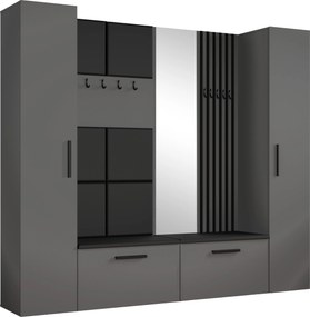 Masseno Garderoba MODULO 241,2/204/40 cm do Przedpokoju Nowoczesna Szara