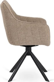 Zestaw Stół Rozkładany VERONA 160-240 cm Dąb/Czarny i 4 Krzesła MUMBAI Beżowe