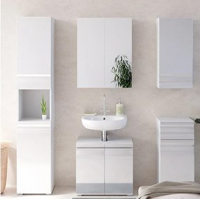 Szafka łazienkowa biały wysoki połysk 36.4x31x190.5 fredd