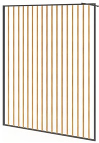 Ścianka prysznicowa do kabiny walk-in z aluminium - Efekt drewna i czarny mat - 140 x 200 cm - TOPEKA