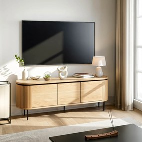 Szafka RTV do Salonu Trzydrzwiowa BECK 160 cm Dąb Nowoczesna