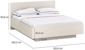 Kaszmirowe łóżko z pojemnikiem na pościel 160x200 cm R6-A60