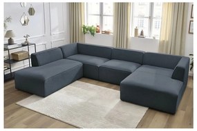 Ciemnoniebieski narożnik modułowy (lewostronny/w kształcie litery U) Megeve – Bobochic Paris