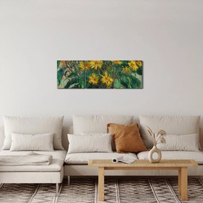Obraz - Claude Monet, Jerusalem Artichoke Flowers, reprodukcje (z zegarem) (90x30 cm)
