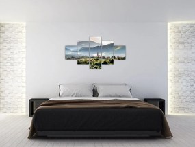 Obraz - wieś we mgle (125x70 cm)