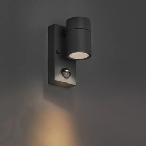 Zewnetrzna Lampa ścienna zewnętrzna antracytowa IP44 z czujnikiem ruchu - Solo Nowoczesny Oswietlenie zewnetrzne