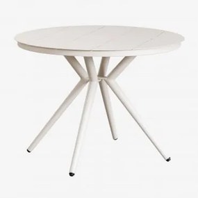 Okrągły Stół Jadalniany Z Aluminium Valerie Ø100 Cm & Gardenia Biel - Sklum