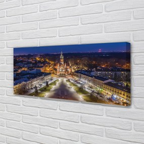 Obraz na płótnie Nocny Widok na Kościół Mariacki