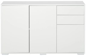 HOMCOM Szafka boczna z szufladami i drzwiami, komoda na dokumenty, szafa wielofunkcyjna, kolor biały, 117 x 36 x 74 cm