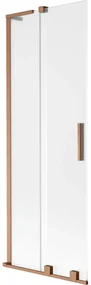 Mexen Velar L parawan nawannowy 2-skrzydłowy rozsuwany 75 x 150 cm, szron, miedź szczotkowana - 896-075-003-31-65