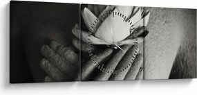 Obraz - Lotos w rękach Buddy (z zegarem) (90x30 cm)