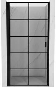 Mexen Mist-B drzwi prysznicowe uchylne lewe 90 cm, czarna kratka, czarne - 8A2-090-000-70-77-L