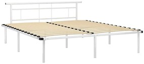 Białe metalowe łóżko małżeńskie 200x200 cm - Nikel