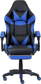 Fotel gamingowy z podnóżkiem Raxor, kolor czarno-niebieski