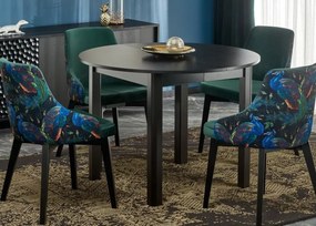 Stół okrągły rozkładany Zomme 102–142 cm MDF laminowany loft industrialny do jadalni i kuchni