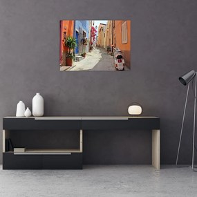 Obraz na szkle ulicy Sardynii (70x50 cm)