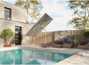 HYPERION 330 x 240 cm – luksusowy, huśtawkowy parasol ogrodowy z bocznym drążkiem : Kolor parasola - Szary