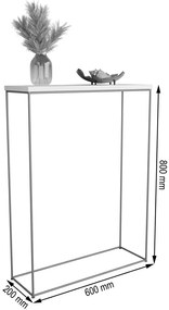 Konsola z metalowym stelażem dąb artisan + złoty D6-H84