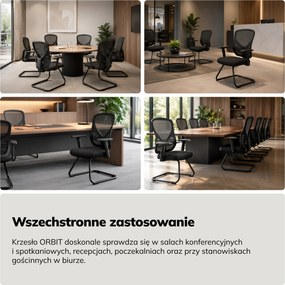 Krzesło biurowe konferencyjne czarne: ORBIT