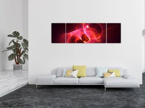 Nowoczesny obraz różowej abstrakcji (170x50 cm)