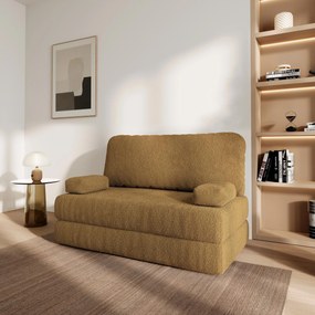 Masseno Sofa piankowa KESTE z funkcją spania, Kanapa z pianki do salonu, Bezmontażowa, Tkanina bucle – Miodowy QUELLE 17