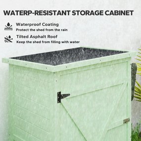 Outsunny Drewniany schowek ogrodowy z półkami, zamykanymi drzwiami, podłogą i skośnym dachem, 75 x 56 x 115 cm | Aosom PL