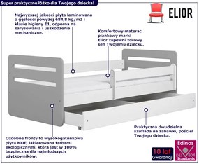 Łóżko dziecięce z szufladą Acar 2X mix 80x160 - szare