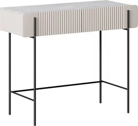 Toaletka Malmi 100 cm z szufladami - kaszmir / crema bianca / czarne nóżki