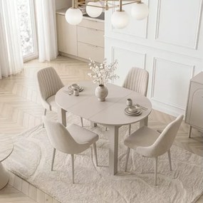 Okrągły stół rozkładany Confetti do jadalni i salonu, blat laminowany