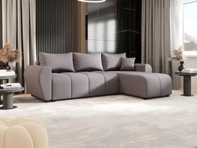 BEDANTE narożnik MOLISA L Cosmic 160 prawa szary z funkcją spania sofa w kształcie litery L z pojemnikiem na pościel