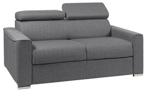 Kanapa 2-osobowa rozkładana typu express z tkaniny VIZIR - kolor szary - pow. spania: 120 cm - Materac 22 cm