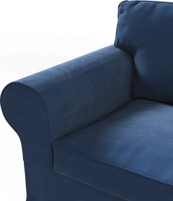 Pokrowiec na fotel Ektorp kolor granatowy tkanina połyskliwa, welwetowa